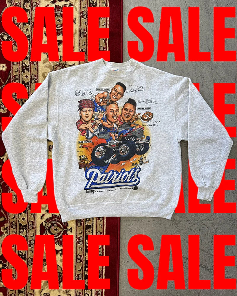 Authentic vintage NFL merchandise including team-branded apparel and retro player gear. Vintage NFL football jerseys, sweatshirts, and hoodies from classic American teams. Vintage Dallas Cowboys Clothing, Vintage New England Patriots Clothing.